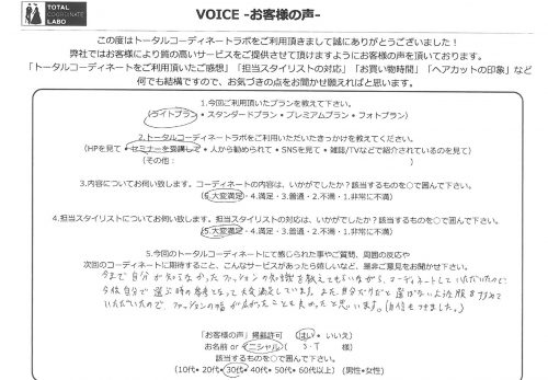 今後自分で選ぶ時の参考となって大変満足しています
